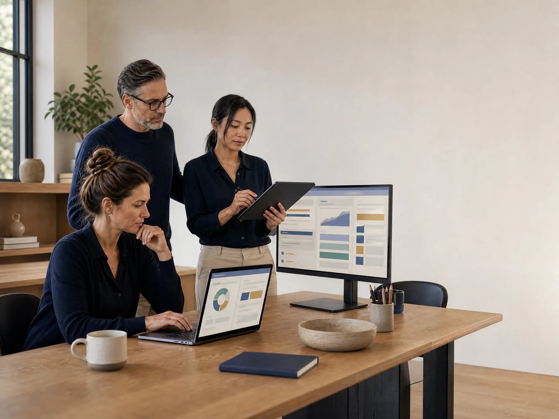 Managed services team coordinating multiple client service obligations